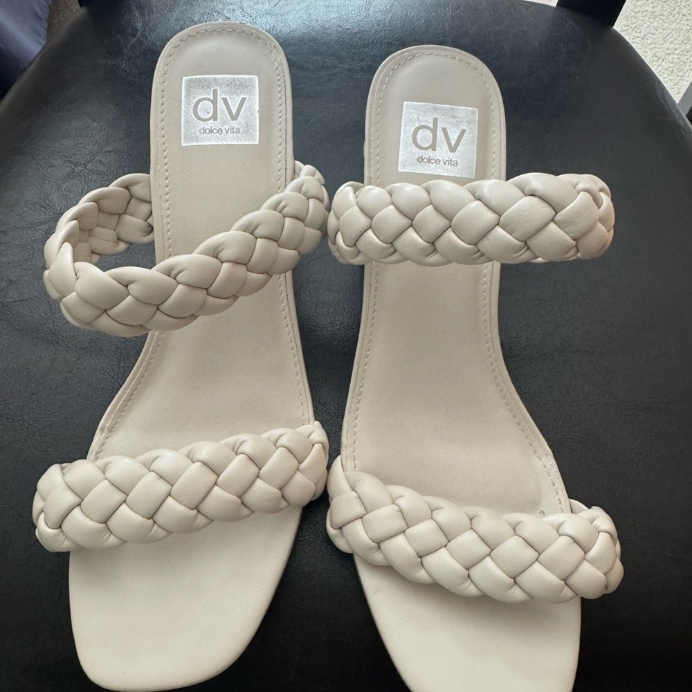 Dolce Vita Cream Braided Slide Sandals 9.5